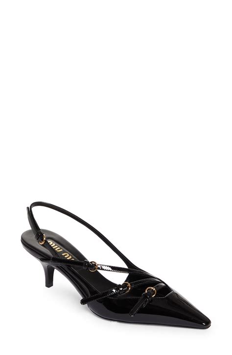 miu miu kitten heel pumps|Miu Miu Show Kitten Heel Slingback Pump (Women) .